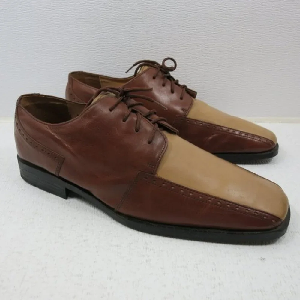 Stanley Blacker Split Top Two Tone Leather Dress Men's Footwear Oxfords Sz 15 M
